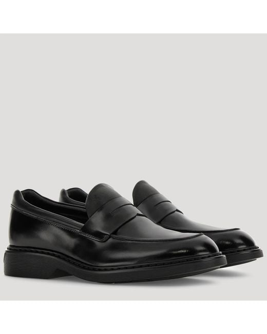 Hogan Black H576 Slip-On Loafers for men