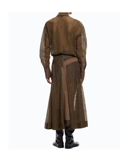 Pinko Brown Lace Panelled Shirt