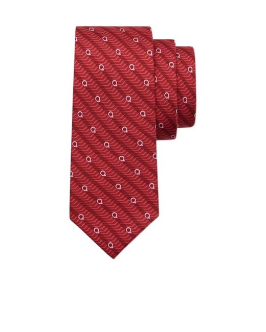 Ferragamo Red Printed Tie for men