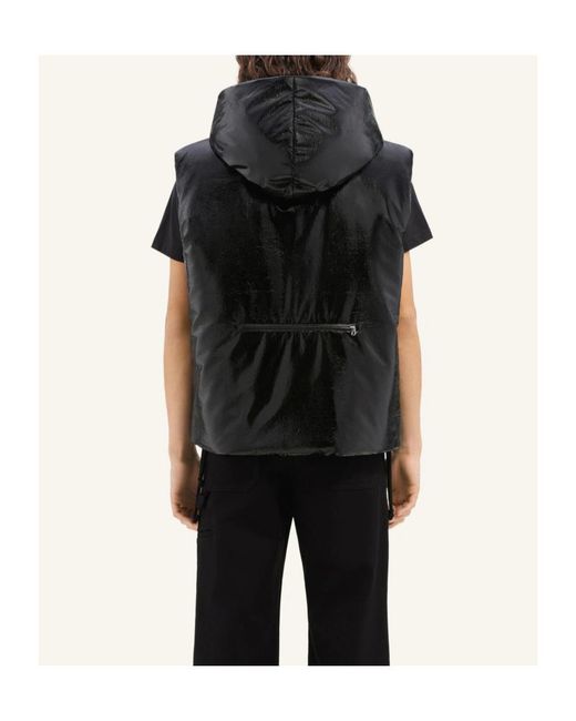 Courreges Black Sleeveless Puffer Vest for men