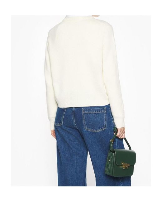 Maison Kitsuné White Maison Kitsuné Fox Head Intarsia Regular Jumper