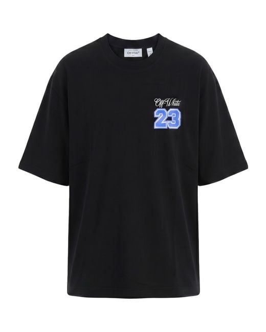 Off-White c/o Virgil Abloh Black Logo Printed Crewneck T-Shirt for men