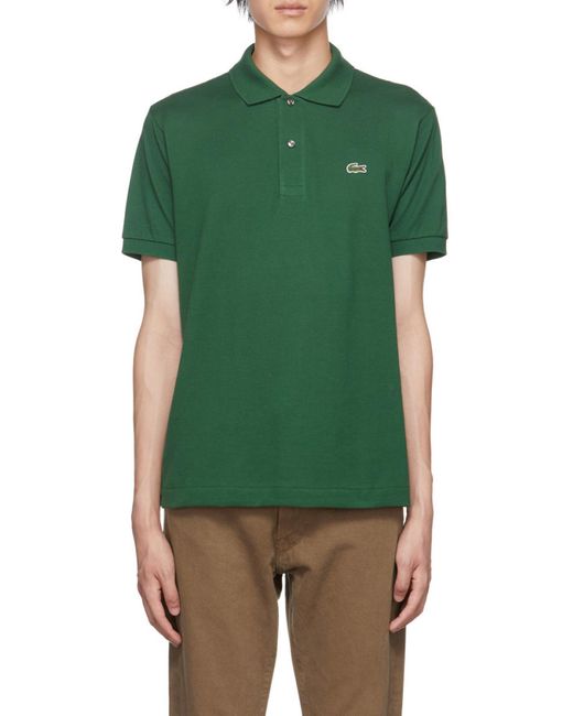 Lacoste Green Logo Short-Sleeved Polo Shirt for men