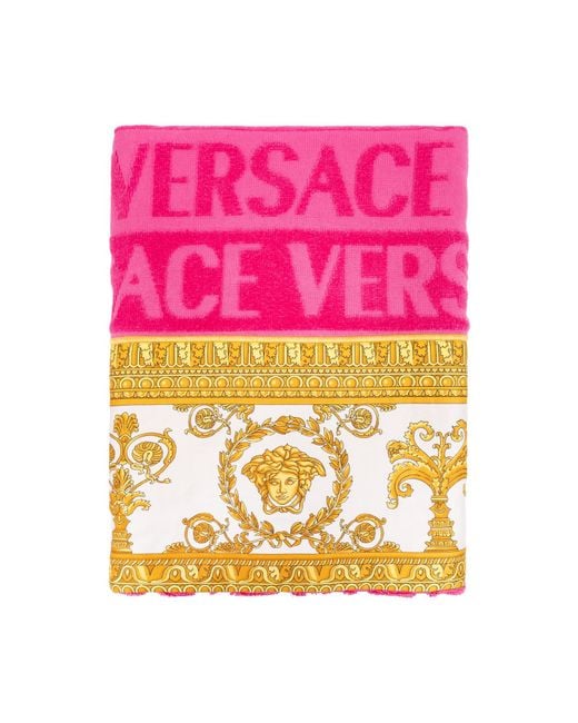 Versace Pink Logo Towel Five-Piece Set for men
