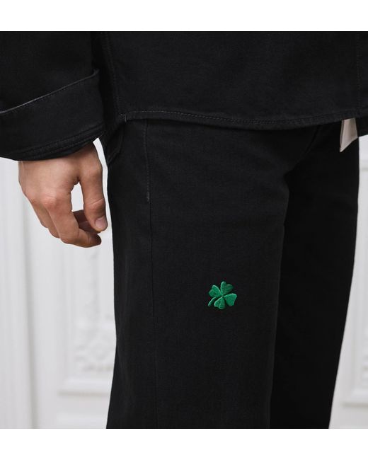 Dior Black Overshirt With Clover Embroidery for men
