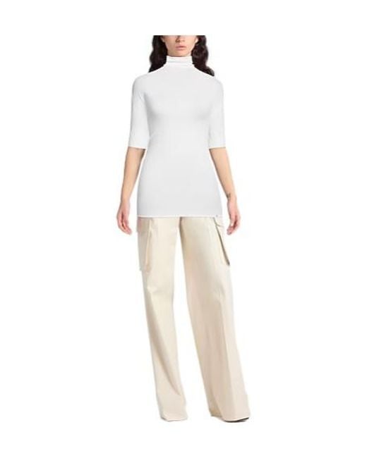 Sportmax White Solid Lightweight Knit Top