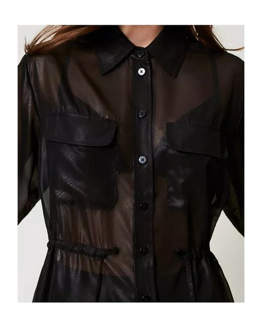 Twinset Black Semi-Sheer Shirt