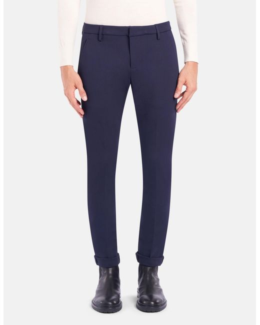Dondup Blue Logo Casual Trousers for men