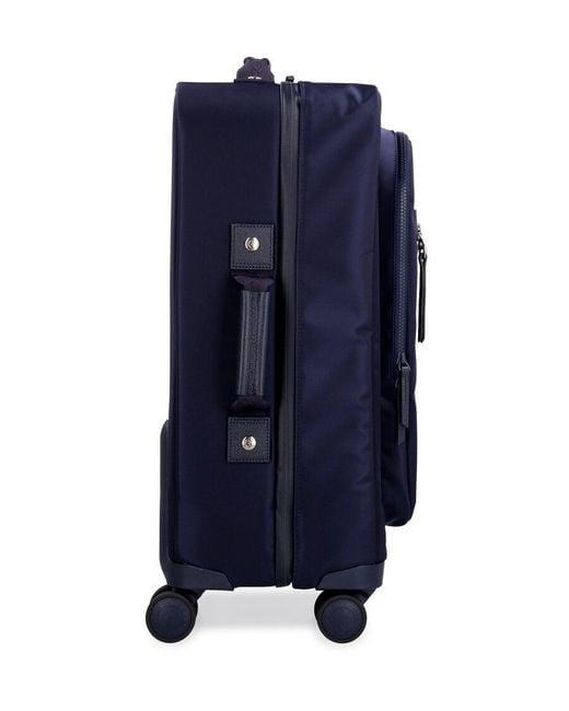 Longchamp Blue Wheeled Leather-Trimmed Troley for men