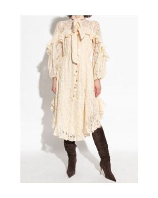 Zimmermann Natural Long Sleeve Dress