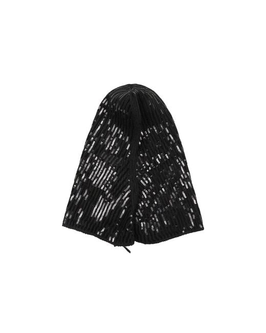Pinko Black Ribbed Hat