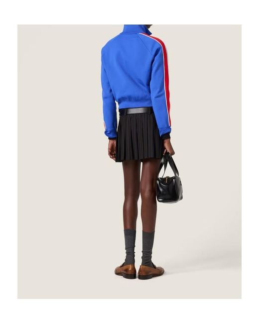 Miu Miu Black Pleated Pinstripe Miniskirt