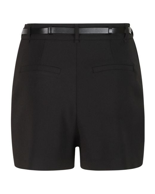 Elisabetta Franchi Black Crepe Shorts With A Belt