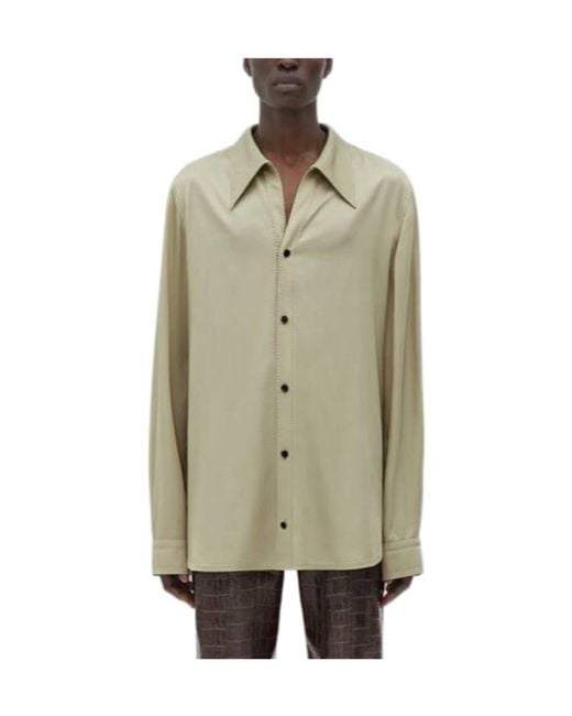 Bottega Veneta Green Long-Sleeved Button-Up Shirt for men