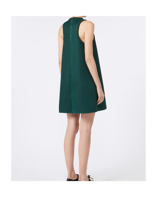 Max Mara Green Didone Mesh Flared Dress