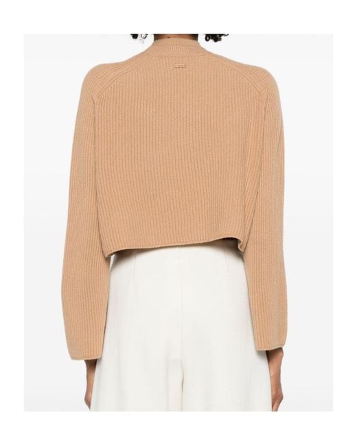 Max Mara Natural Long-Sleeve Knit Top