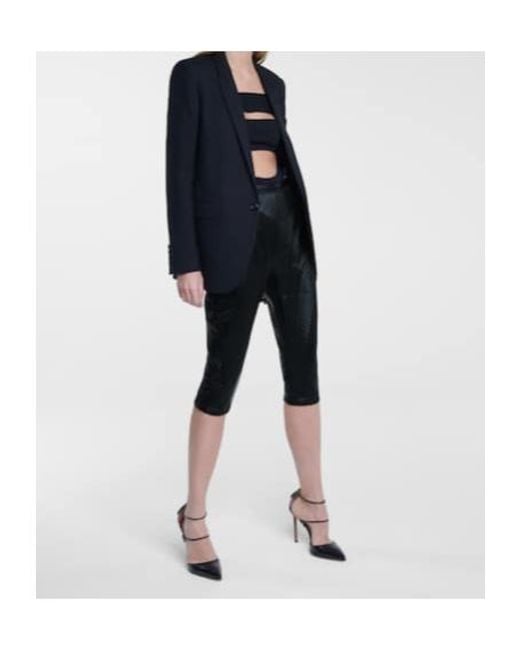 Mugler Black Embossed Scuba Biker Shorts