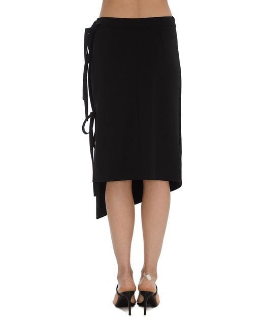 Off-White c/o Virgil Abloh Black Tie-Fastening Asymmetric Skirt