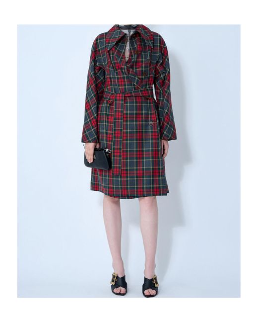 Vivienne Westwood Blue Checked Belted Coat