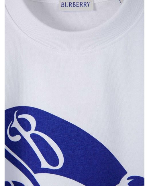 Burberry Blue Graphic Printed Crewneck T-Shirt
