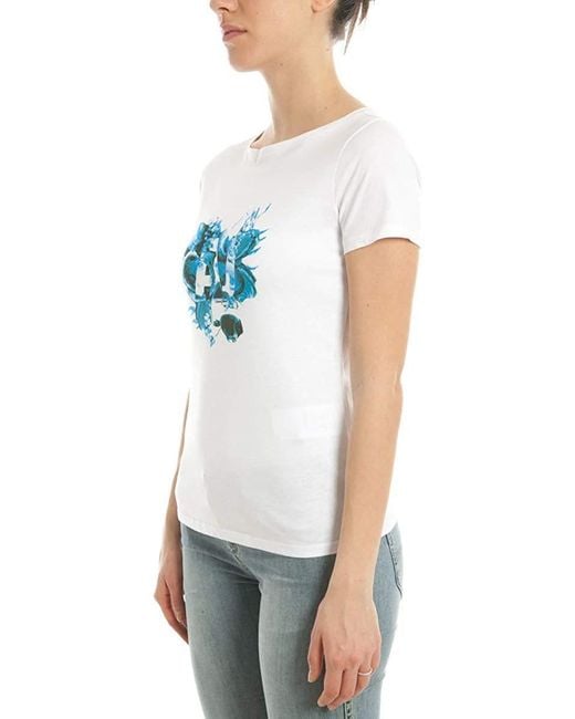 Armani Jeans White Floral Logo T-Shirt
