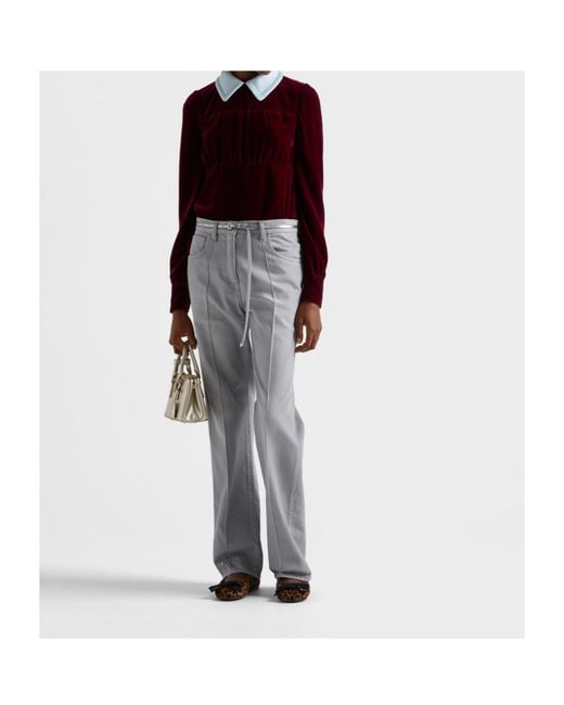 Prada Red Velvet Top