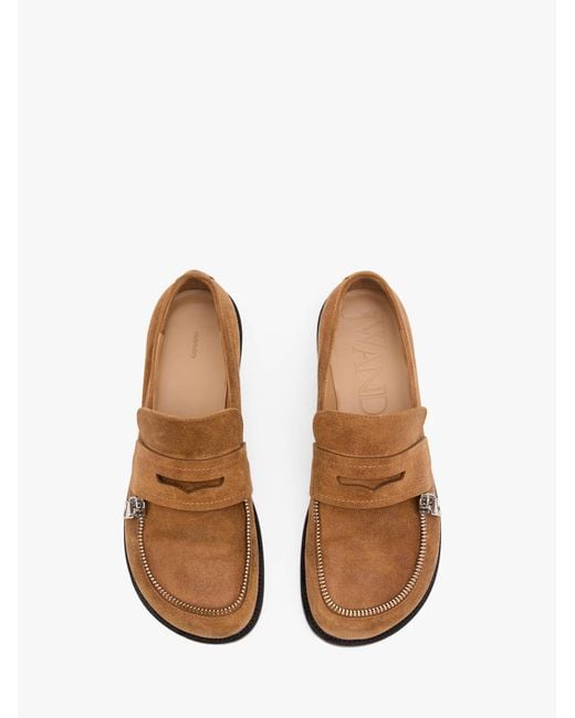 J.W. Anderson Brown Suede Biker Moccasin