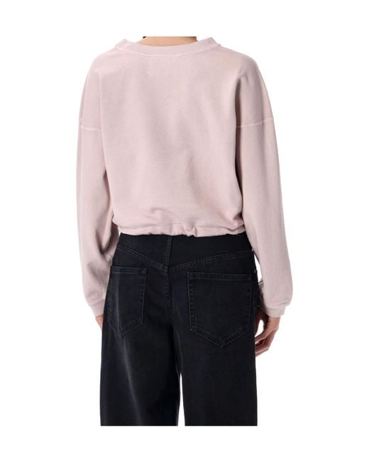 Isabel Marant Pink Isabel Marant Étoile Logo Printed Drawstring Sweatshirt