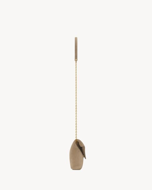Saint Laurent White Cassandre Small Chain Pouch