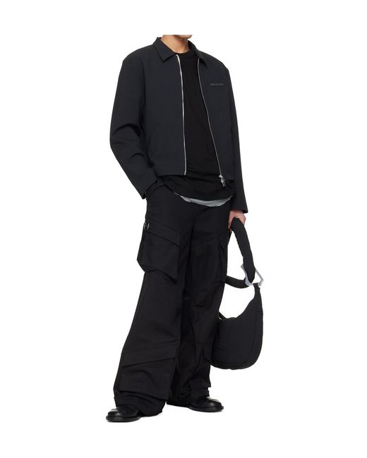 HELIOT EMIL Black Attache Zipper Shoulder Bag for men