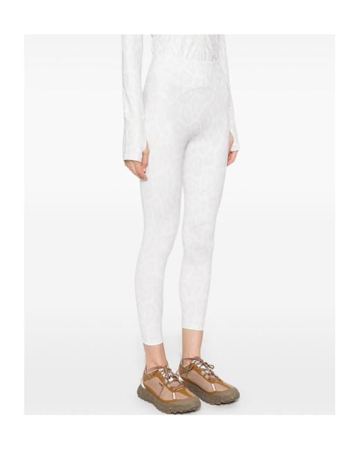 Adidas By Stella McCartney White Leopard-Print Leggings
