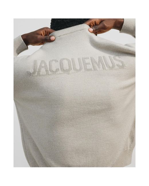Jacquemus White Long-Sleeve Knit Cardigan for men