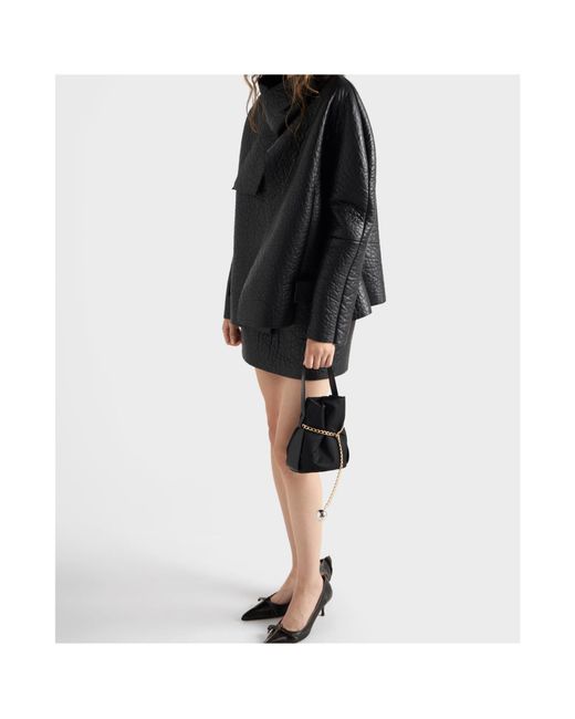 Prada Black Bonded Nappa Leather Jacket
