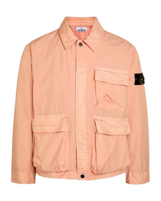 Stone Island Pink Crinkled Shell Jacket for men