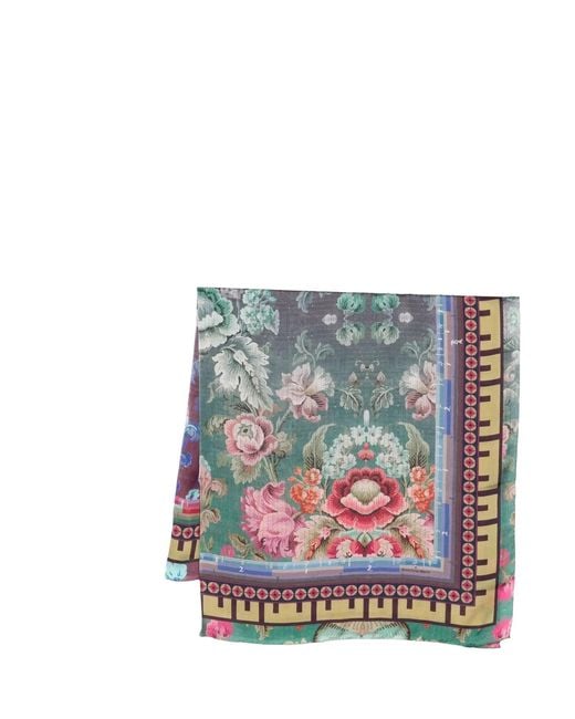 Pierre Louis Mascia White Molare Floral-Pattern Scarf