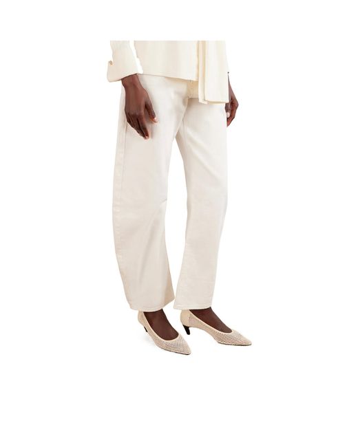 Neous White Leather-Trimmed Woven Pumps