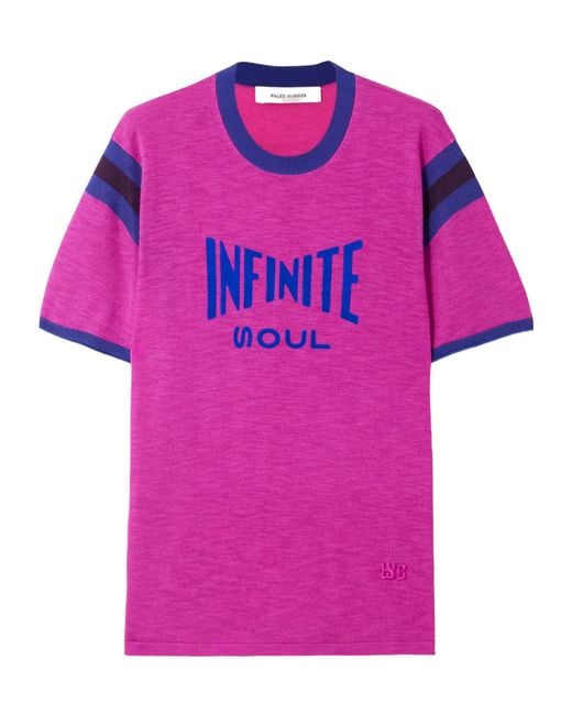 Wales Bonner Pink Soul Flocked Cotton-Blend T-Shirt