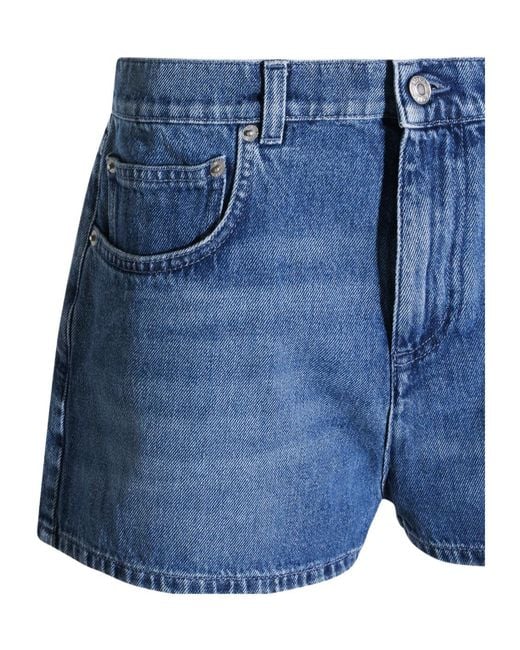 Moschino Blue Denim Shorts With Belt Loops