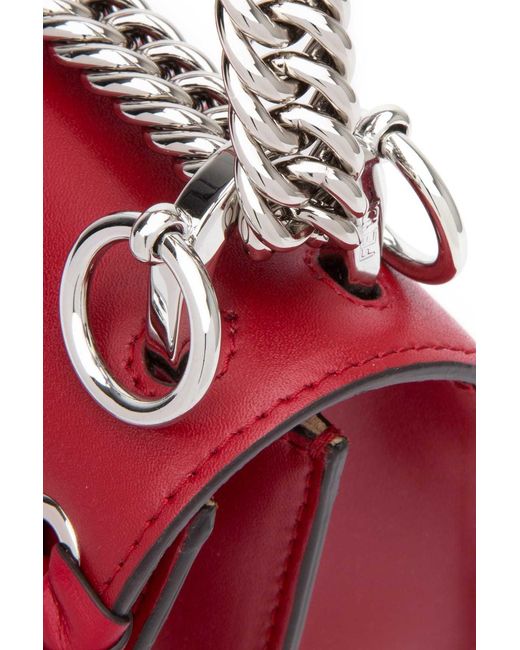 Fendi Red Kan I Bowknot Calfskin Shoulder Bag
