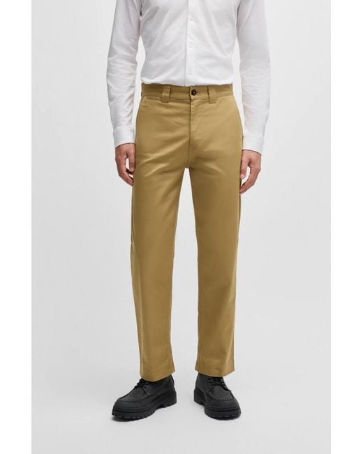 Boss Natural Belt Loops Slacks for men