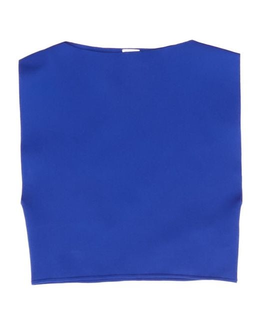 Jil Sander Blue Sleeveless Cropped Top