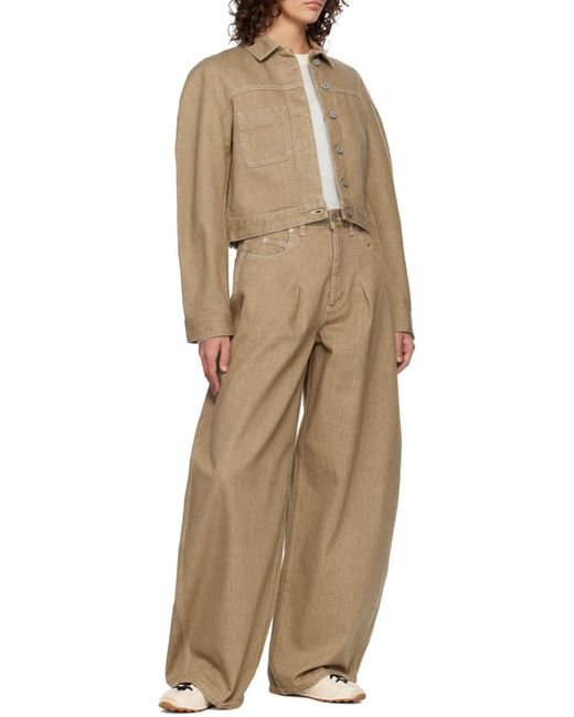 Jacquemus Natural Ovalo Cropped Denim Jacket