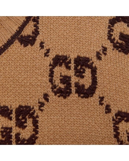 Gucci Brown Gg Jacquard Button-Up Cardigan