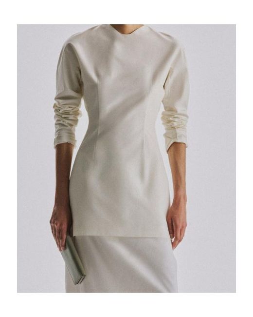 The Row White Long-Sleeve Blouse
