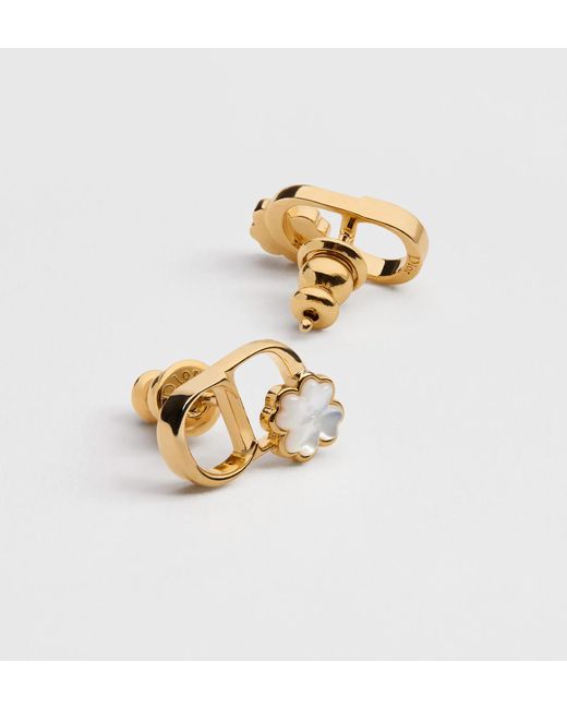 Dior Metallic Cd Garden Stud Earrings