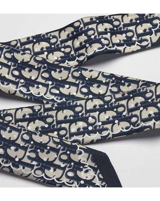 Dior White Polka Oblique Mitzah Scarf