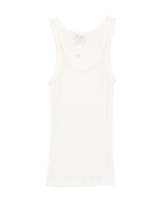 Forte_forte White Ribbed Tank Top