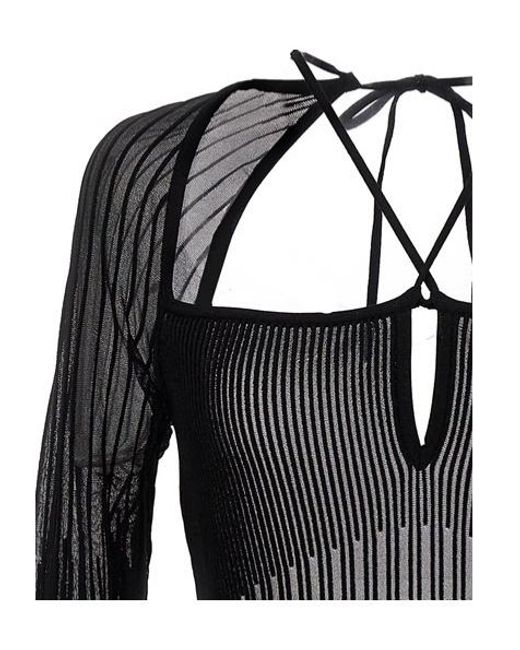 Nensi Dojaka Black Ribbed Maxi Dress