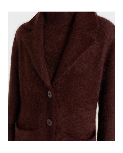 Dorothee Schumacher Purple Fluffy Statement Wool-Blend Coat
