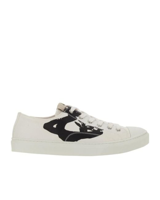 Vivienne Westwood White Plimsoll 2.0 Low-Top Snakers for men